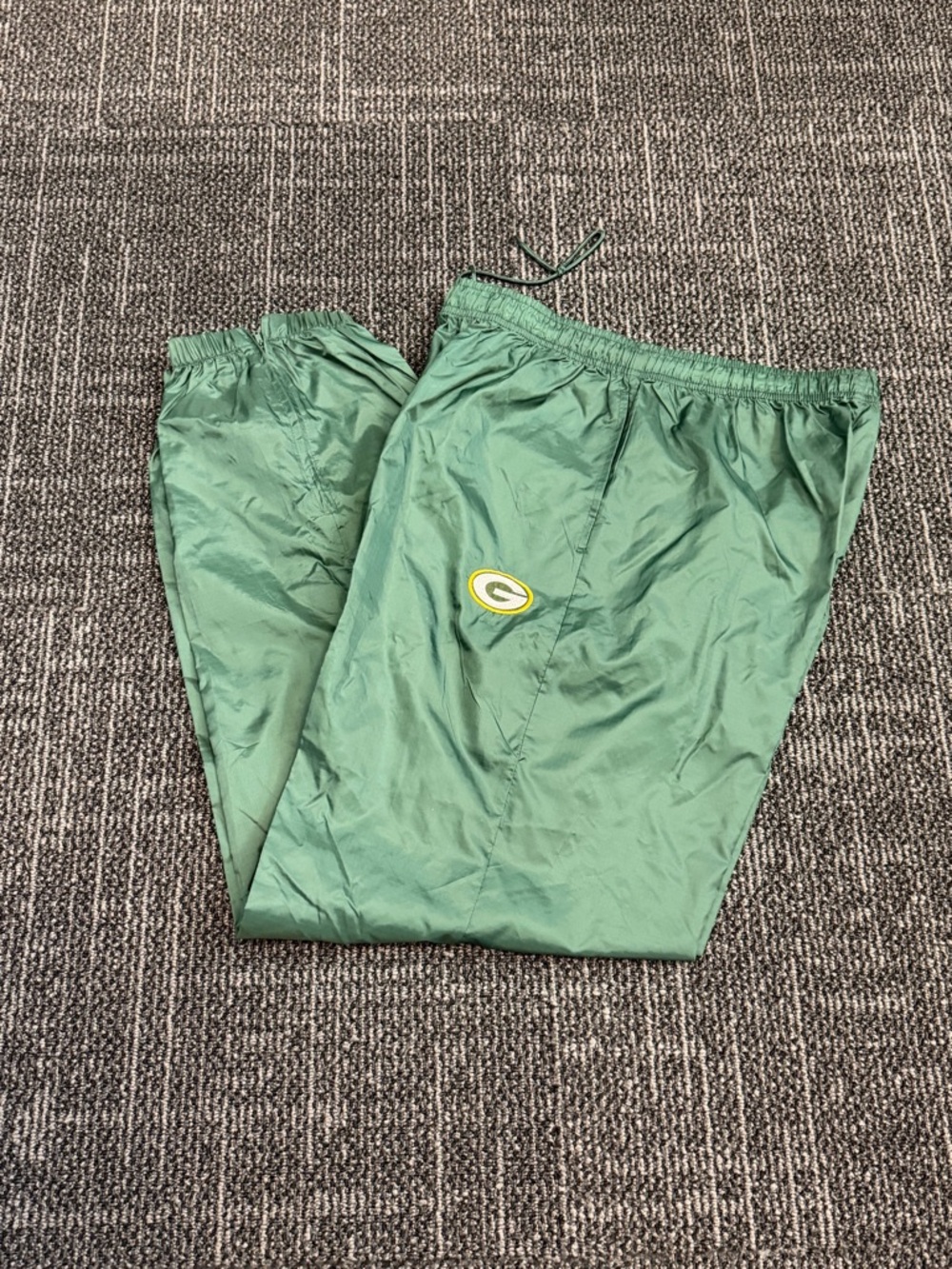 Vintage Game Day Green Bay Packers Pants Mens XL Windbreaker Nylon 90s Y2K
